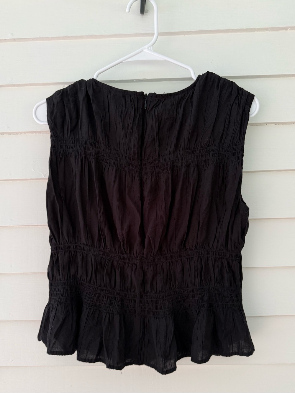 H&M | Black Smocked Sleeveless Peplum Top Women’s Size S - Picture 3 of 5
